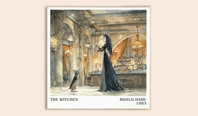 The Witches literary book poster by Roald Dahl – framed literary art print