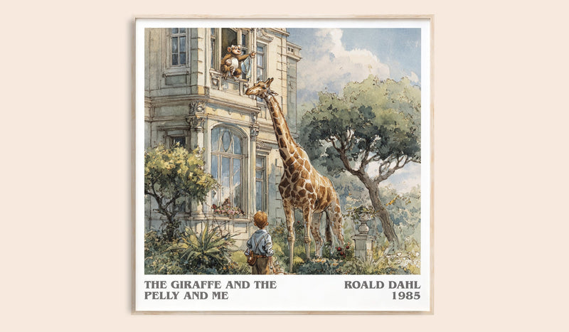 The Giraffe and the Pelly and Me literary book poster by Roald Dahl – framed literary art print
