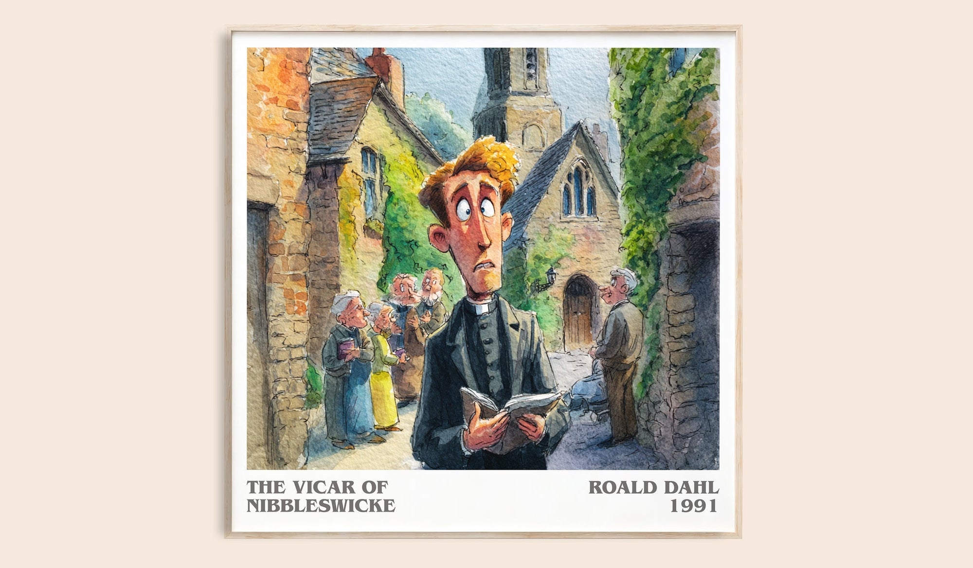 The Vicar of Nibbleswicke literary book poster by Roald Dahl – framed literary art print