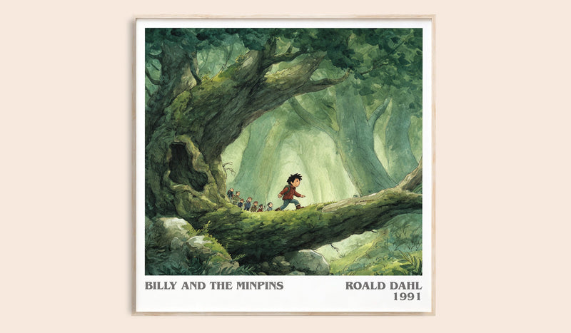 Billy and the Minpins Literary Art Print by Roald Dahl (Square style)