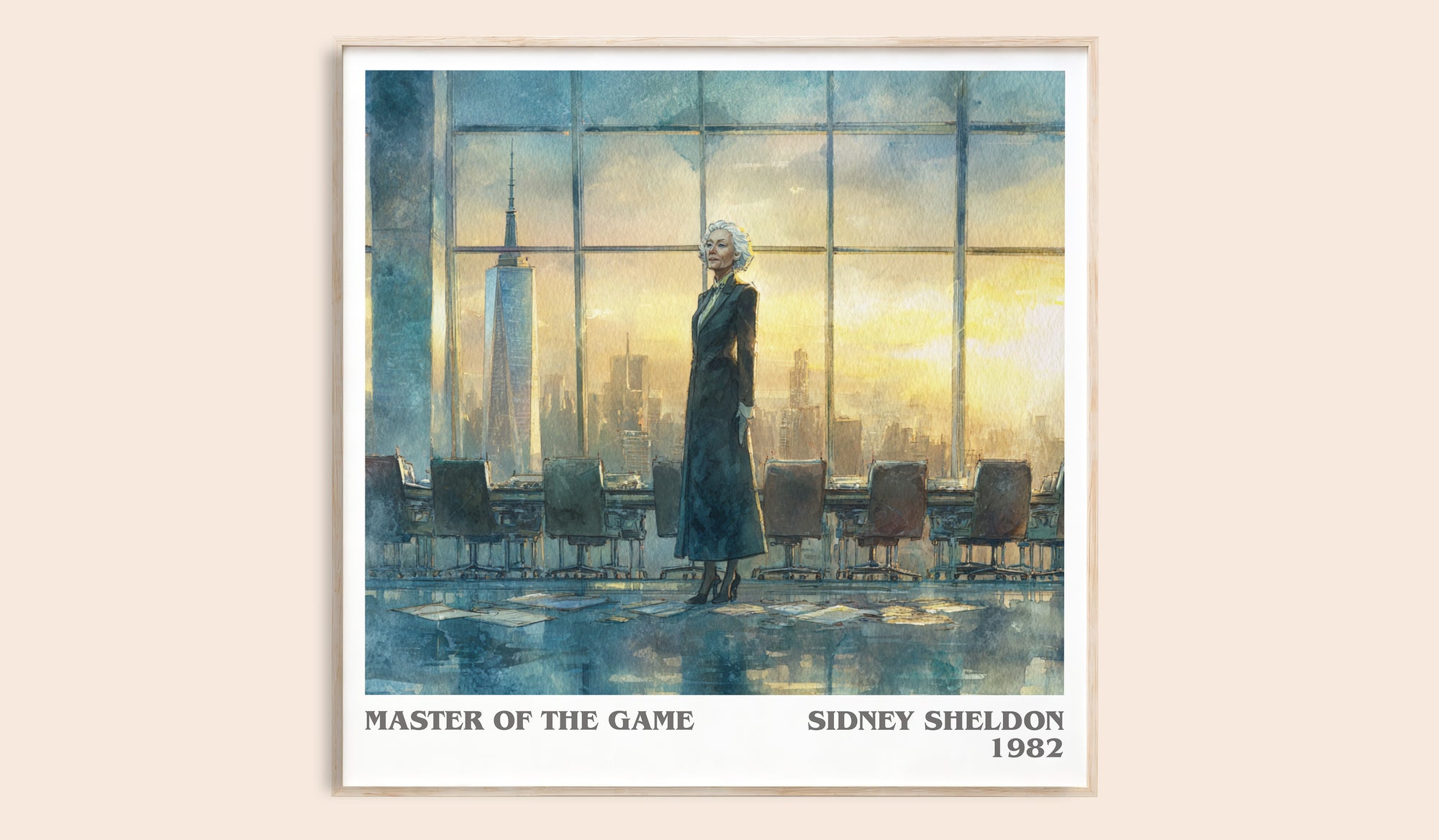 Master of the Game literary book poster by Sidney Sheldon – framed literary art print