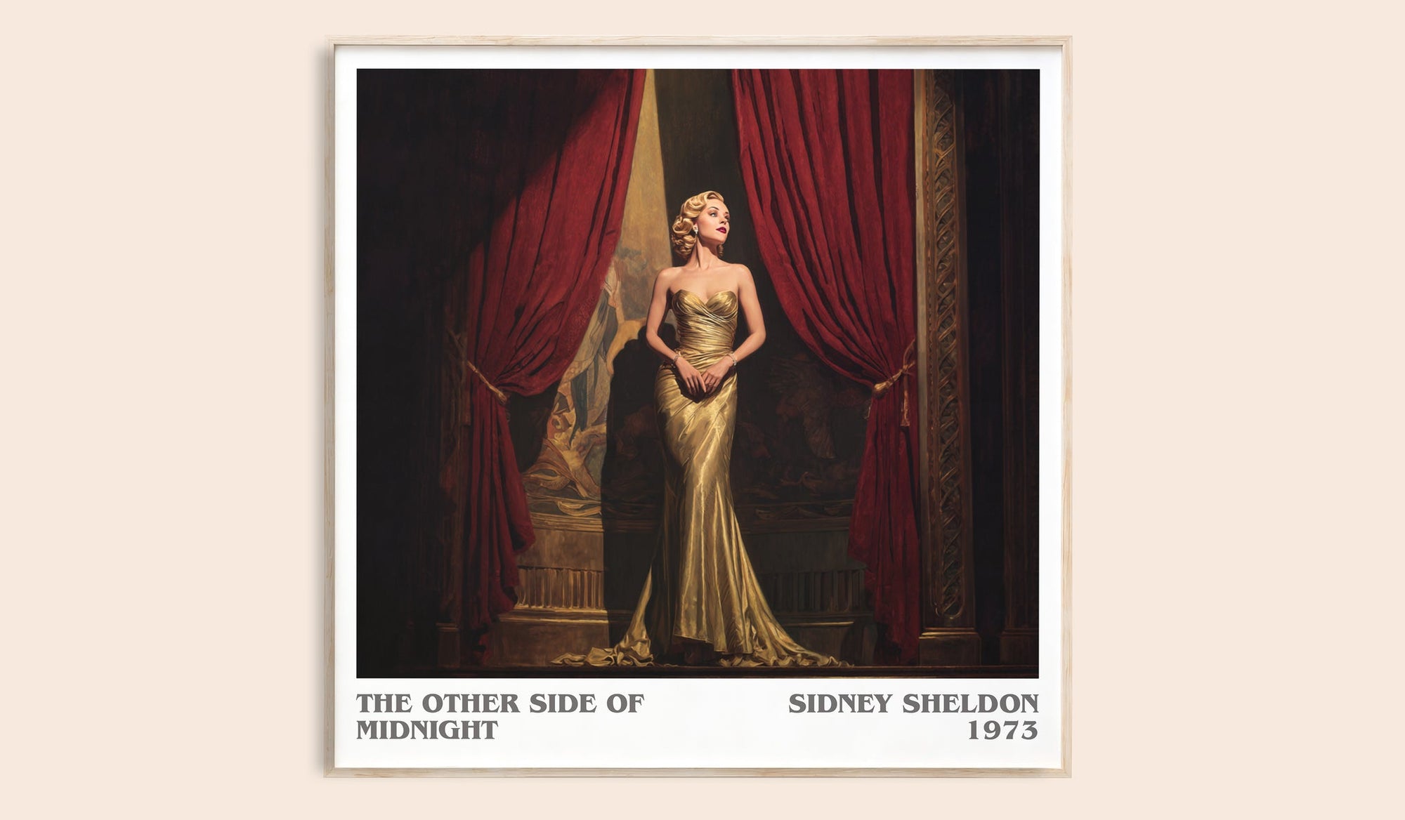 The Other Side of Midnight literary book poster by Sidney Sheldon – framed literary art print