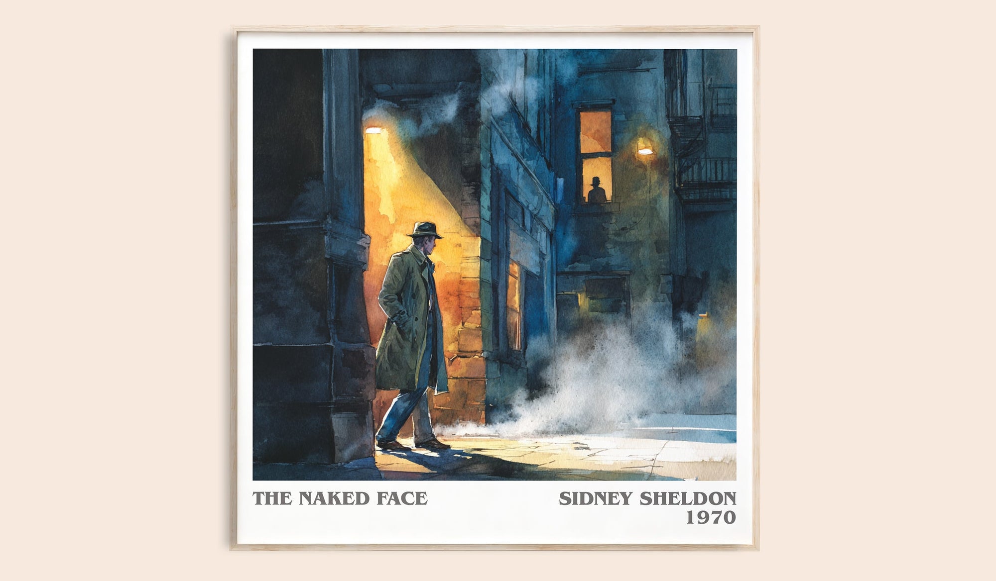 The Naked Face literary book poster by Sidney Sheldon – framed literary art print