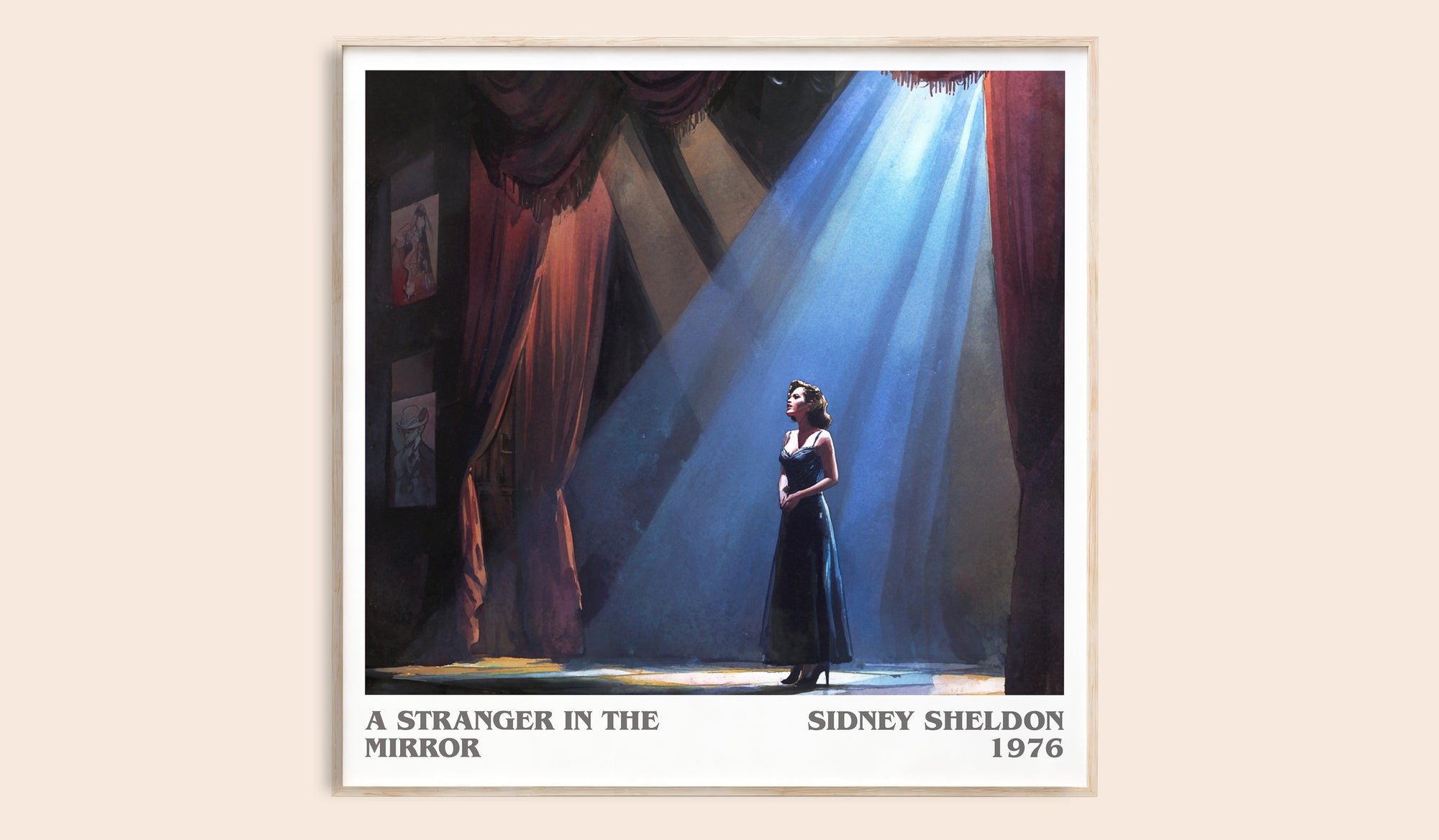 A Stranger in the Mirror literary book poster by Sidney Sheldon – framed literary art print