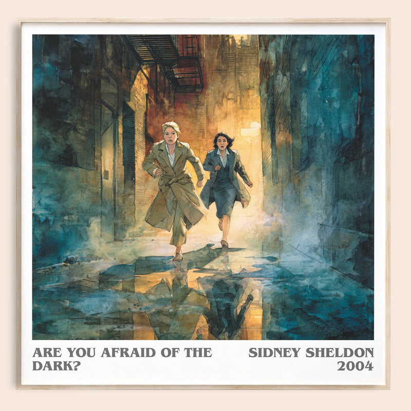 Are You Afraid of the Dark? literary book poster by Sidney Sheldon – framed literary art print