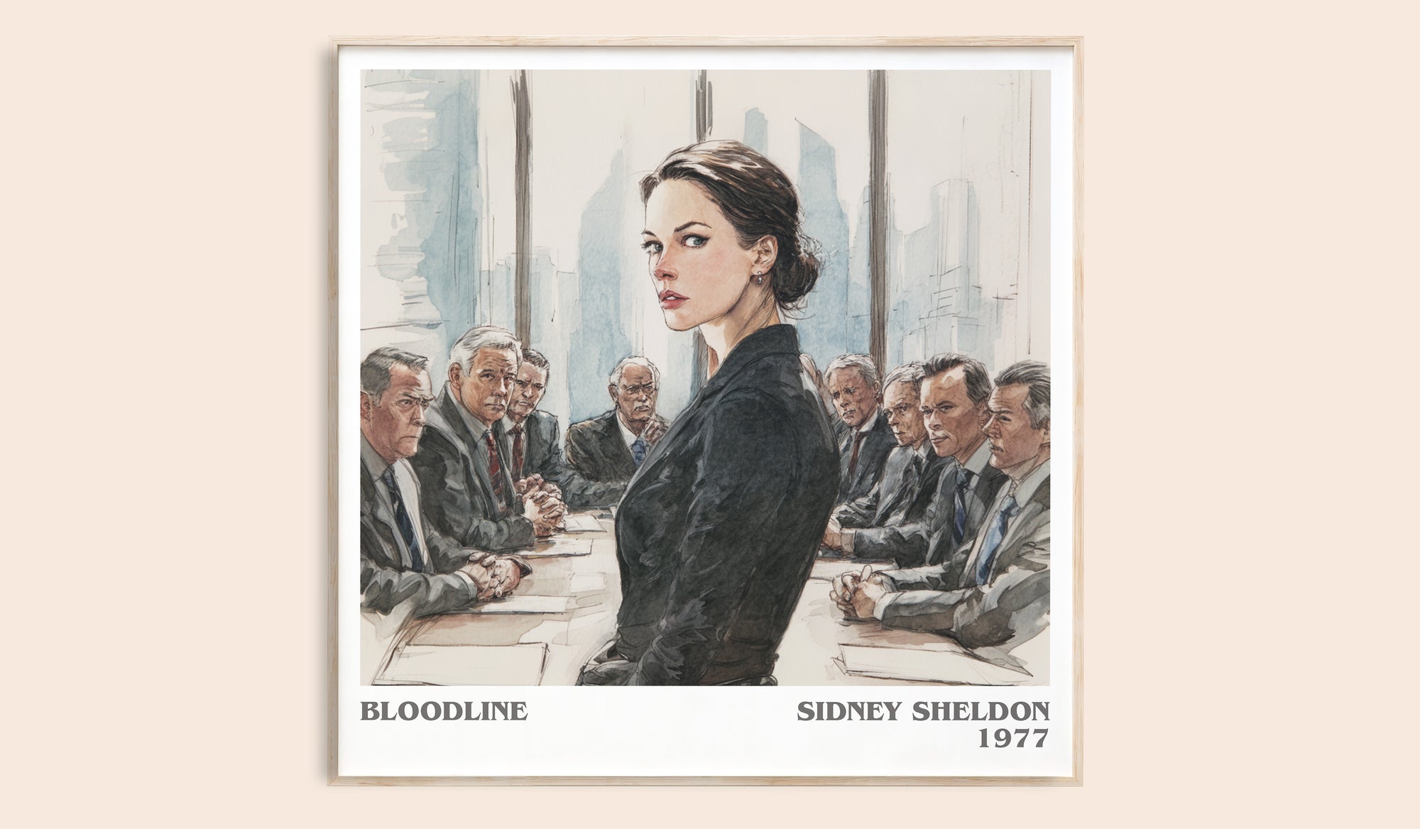 Bloodline literary book poster by Sidney Sheldon – framed literary art print
