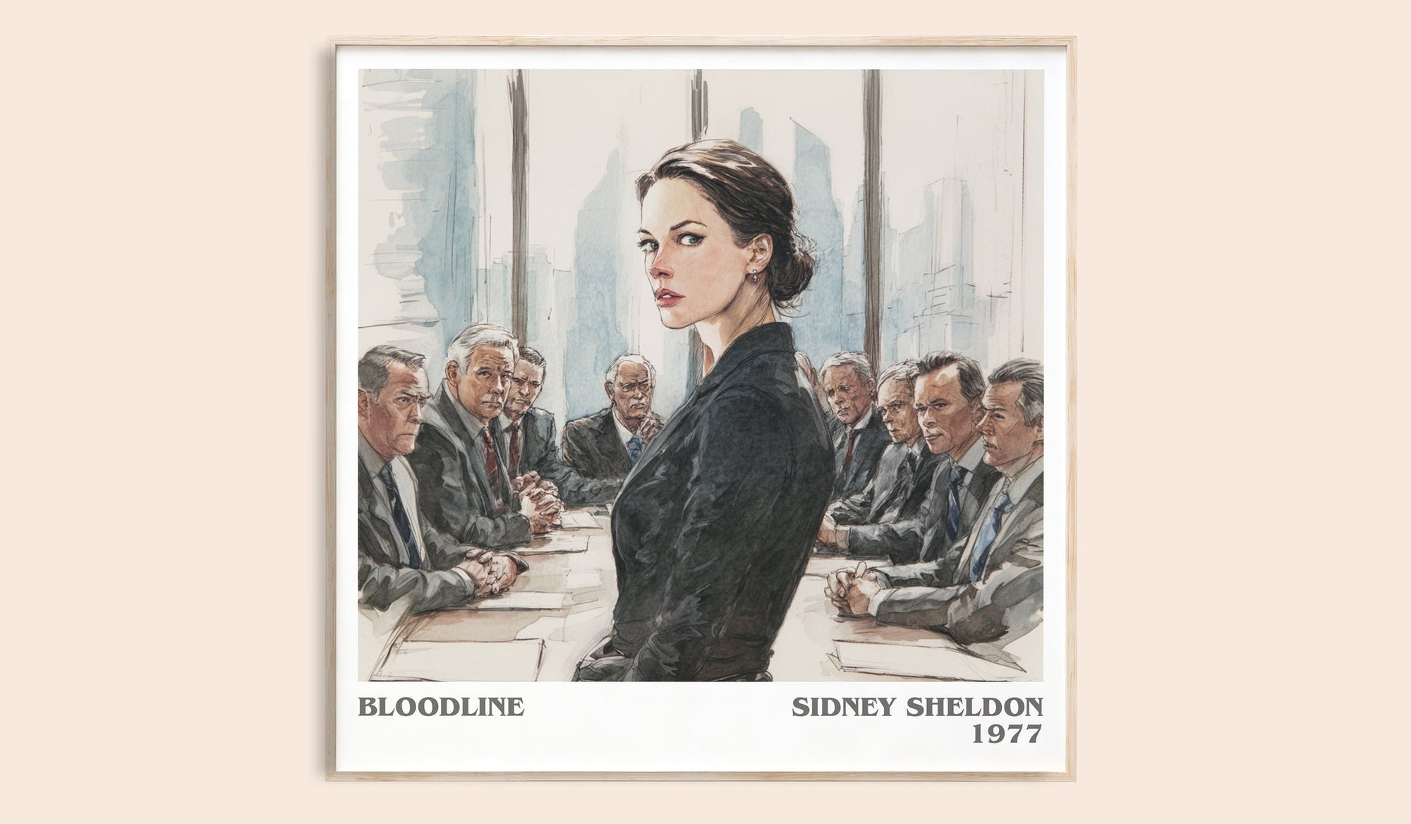 Bloodline literary book poster by Sidney Sheldon – framed literary art print