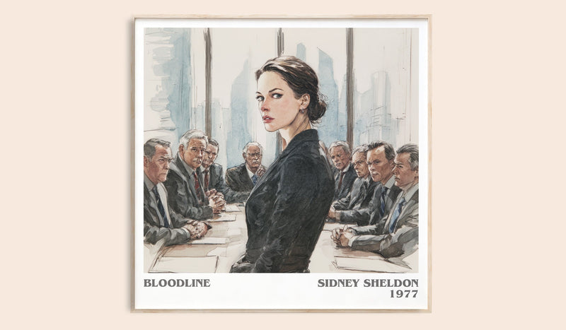 Bloodline literary book poster by Sidney Sheldon – framed literary art print