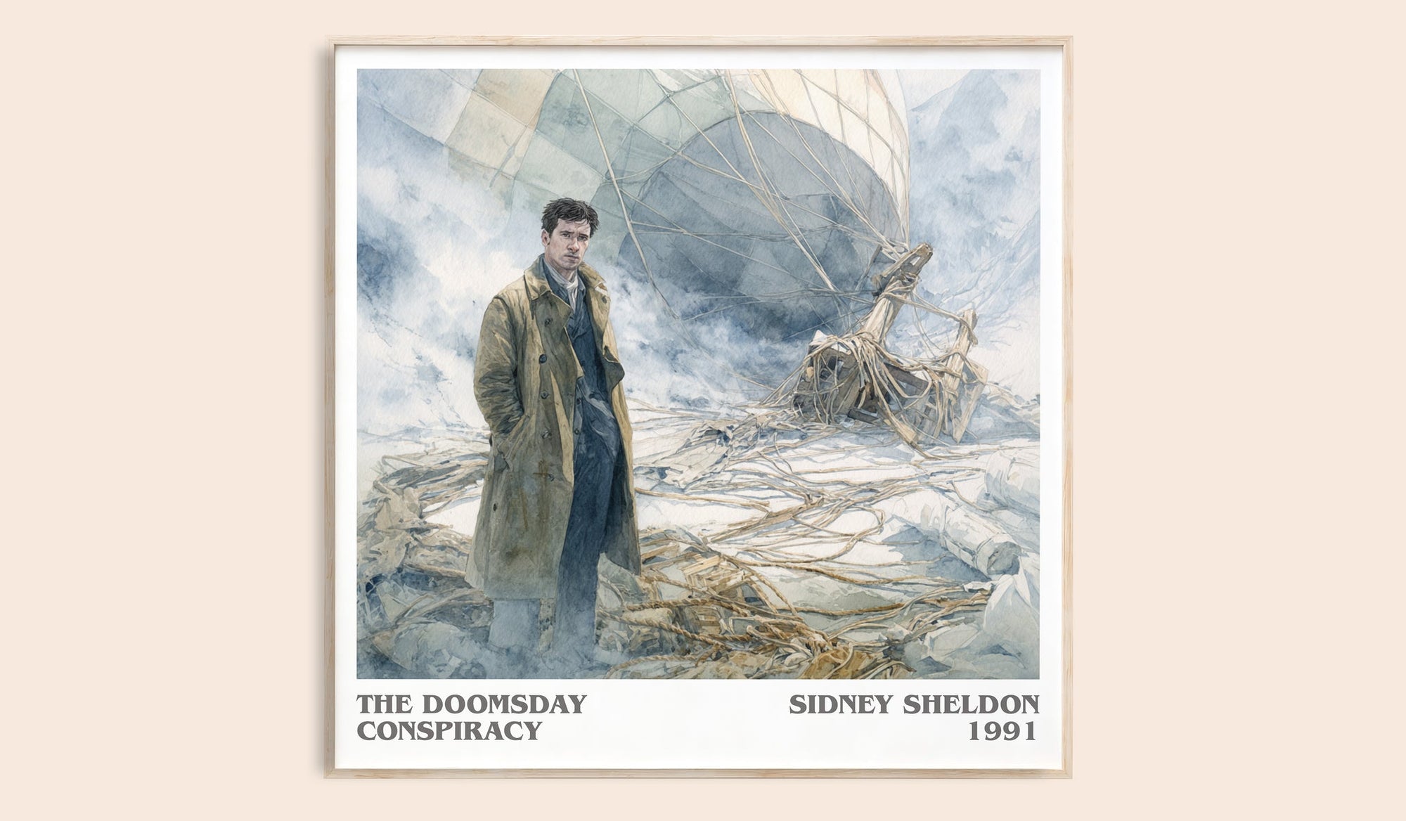 The Doomsday Conspiracy literary book poster by Sidney Sheldon – framed literary art print