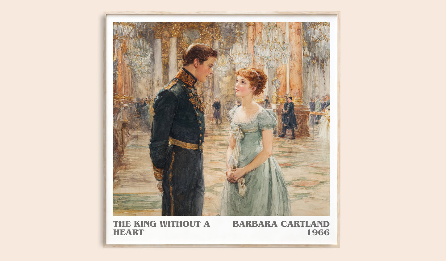 The King Without A heart literary book poster by Barbara Cartland – framed literary art print