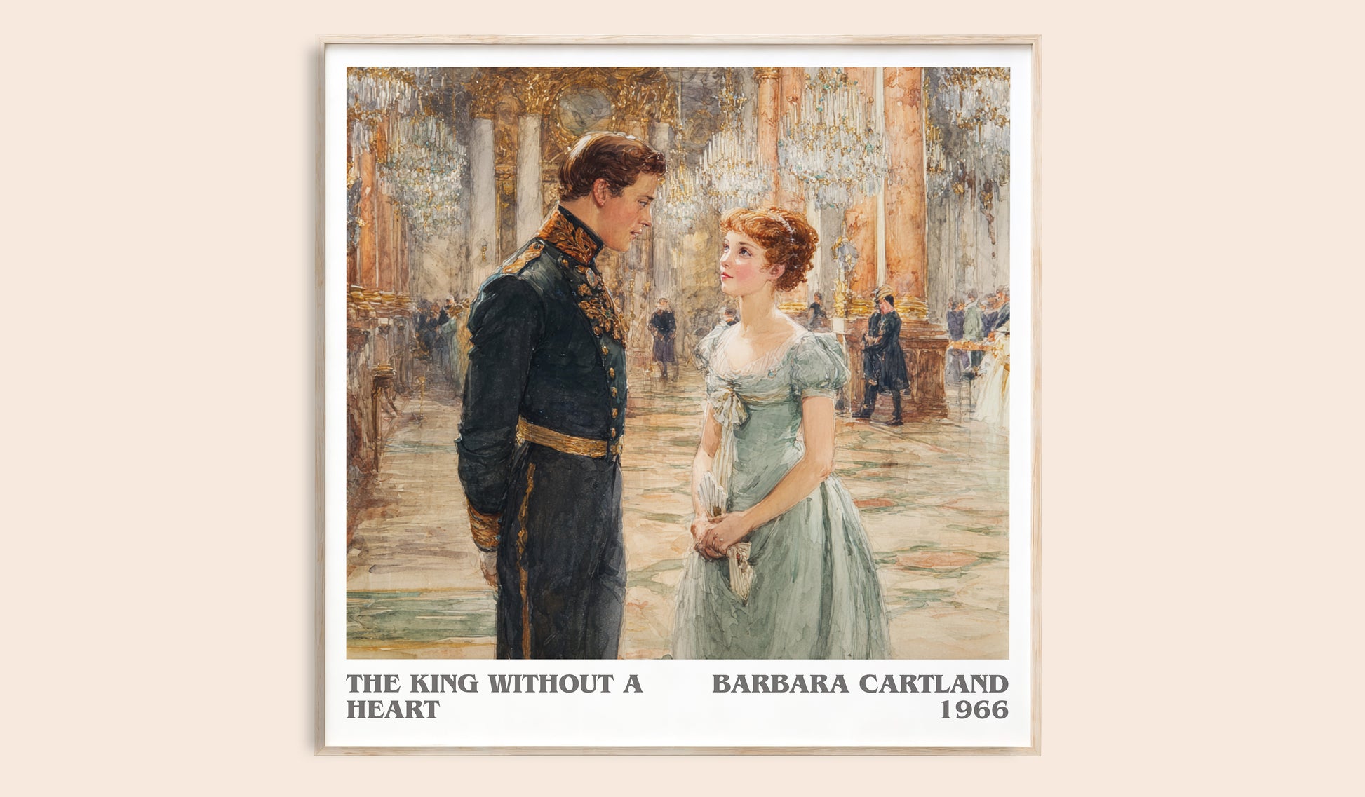 The King Without A heart literary book poster by Barbara Cartland – framed literary art print