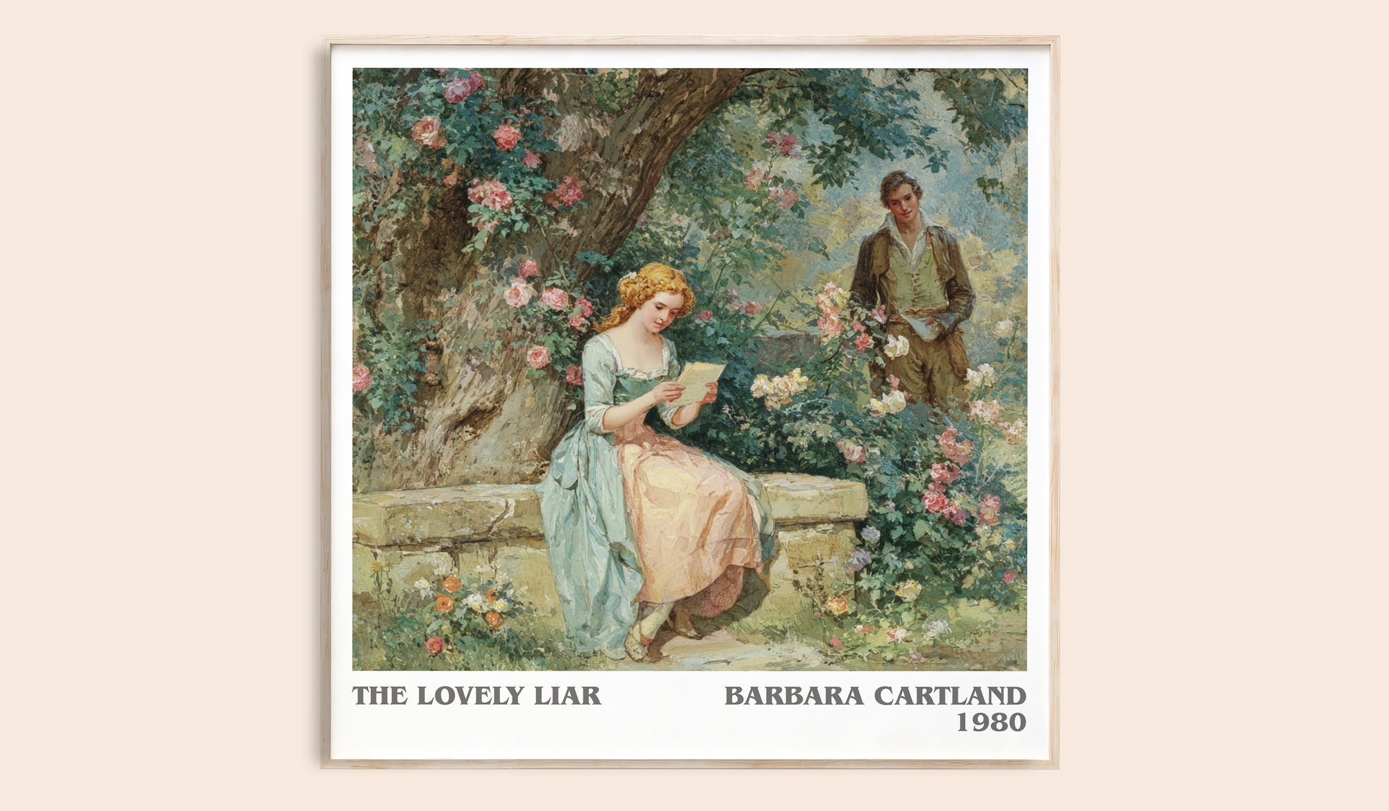The Lovely Liar literary book poster by Barbara Cartland – framed literary art print