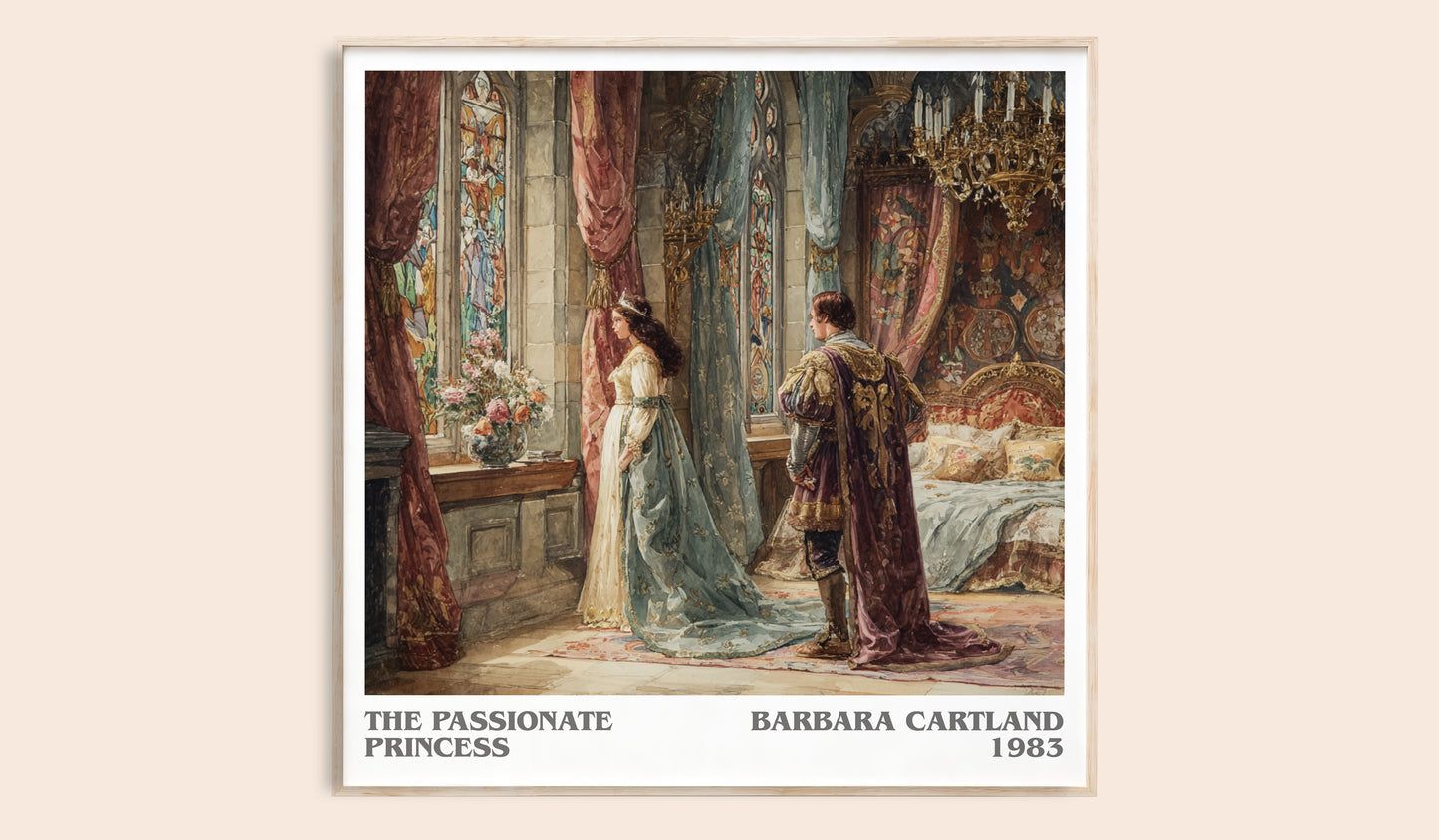 The Passionate Princess literary book poster by Barbara Cartland – framed literary art print