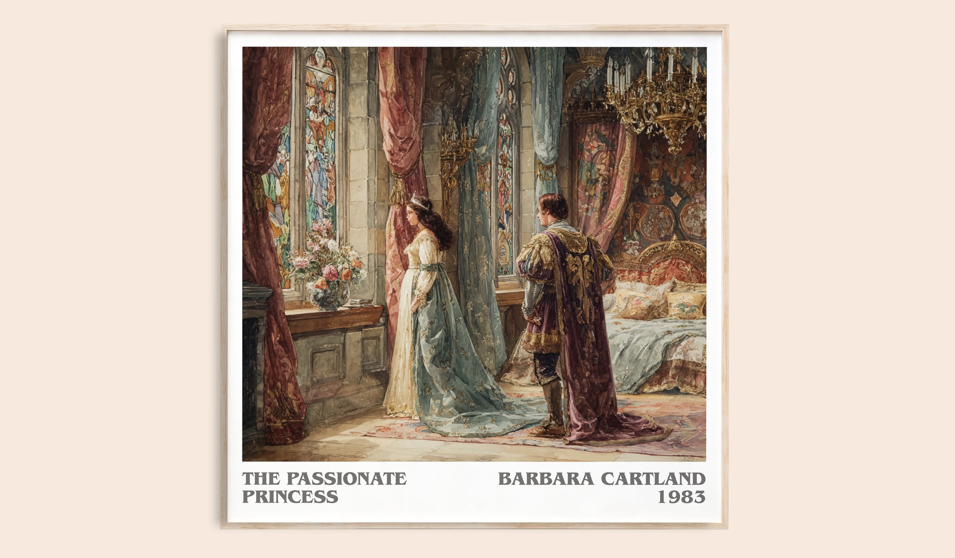 The Passionate Princess literary book poster by Barbara Cartland – framed literary art print