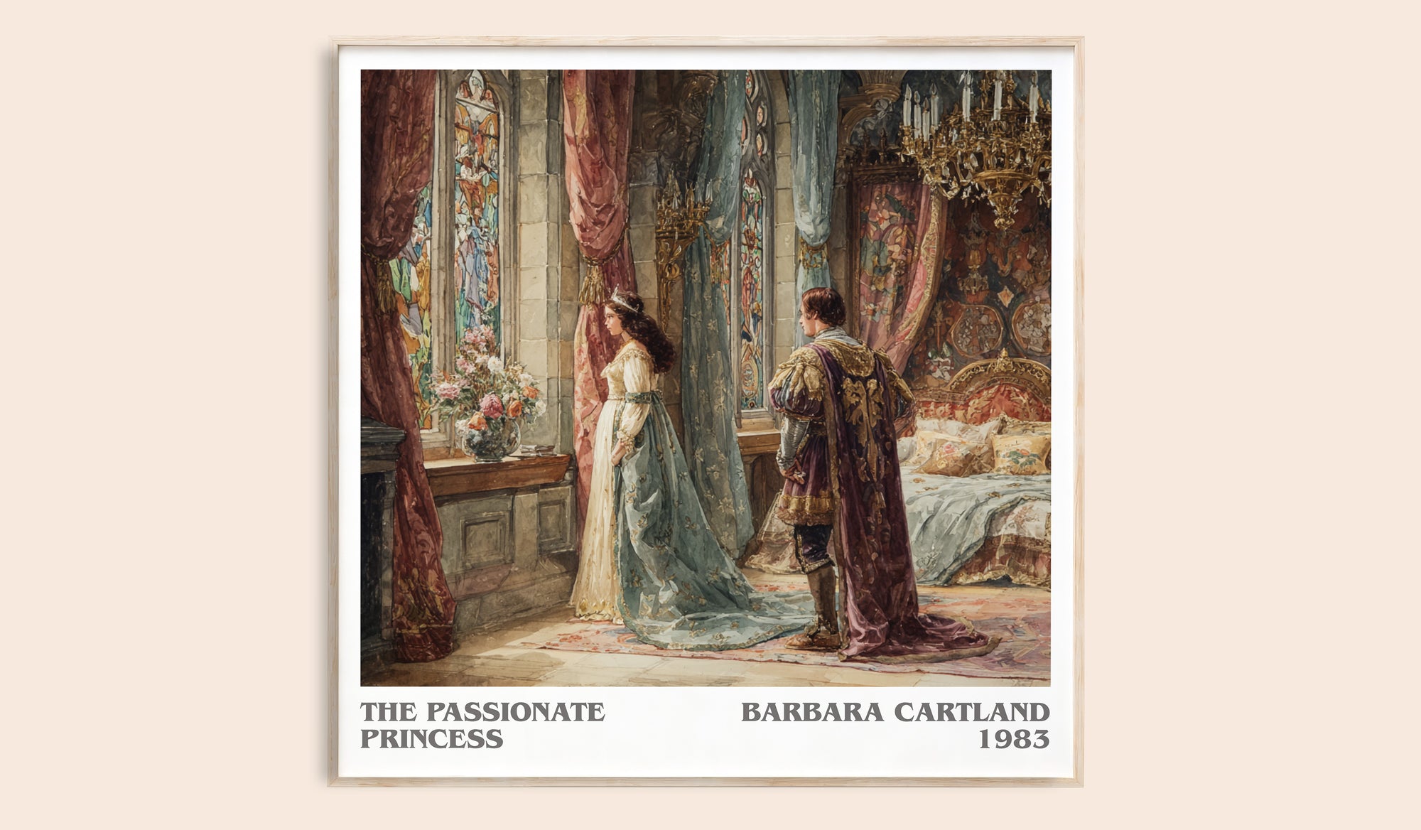 The Passionate Princess literary book poster by Barbara Cartland – framed literary art print