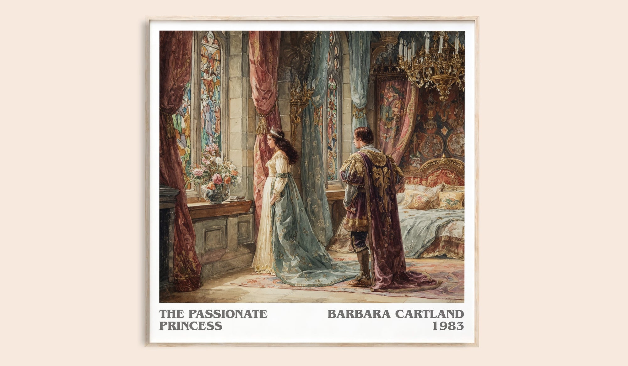 The Passionate Princess literary book poster by Barbara Cartland – framed literary art print