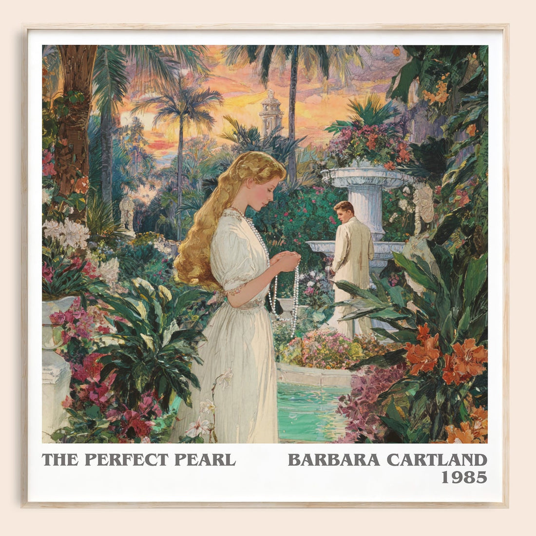 The Perfect Pearl literary book poster by Barbara Cartland – framed literary art print
