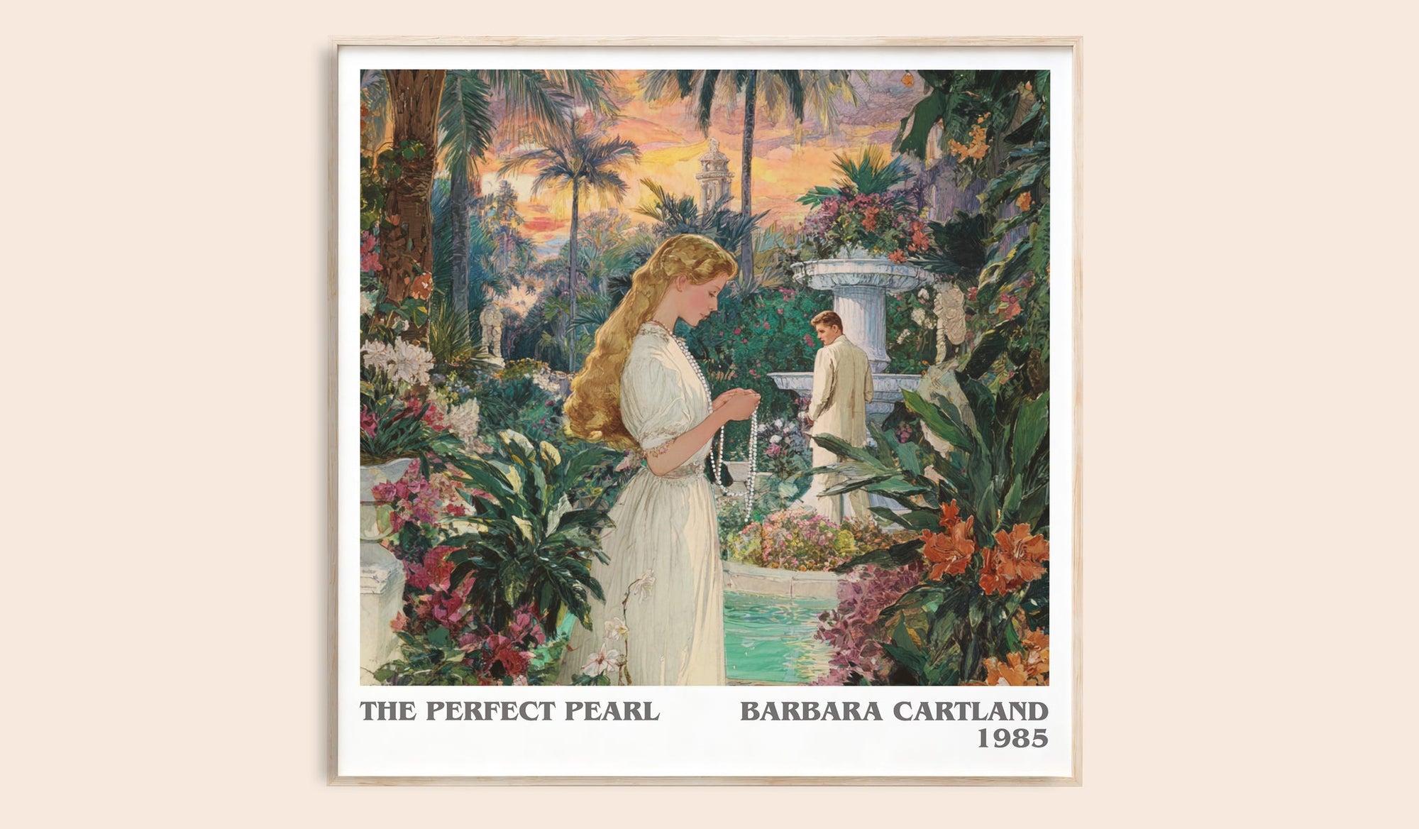The Perfect Pearl literary book poster by Barbara Cartland – framed literary art print