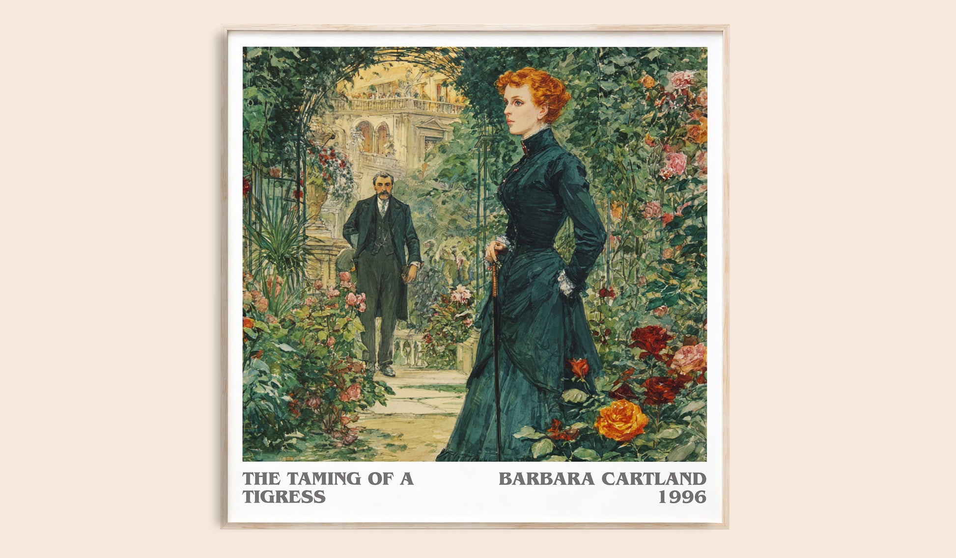The Taming of a Tigress literary book poster by Barbara Cartland – framed literary art print