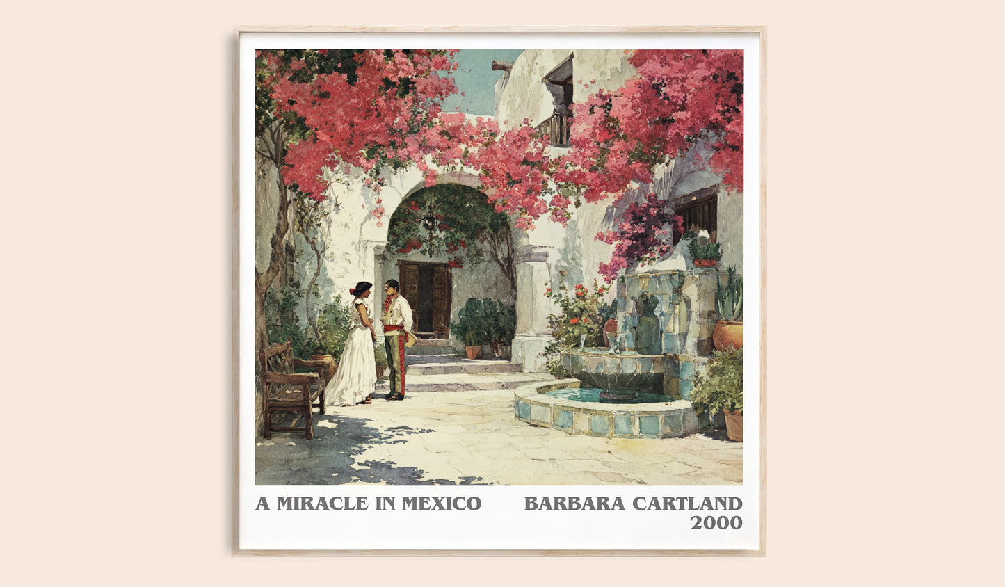 A Miracle in Mexico literary book poster by Barbara Cartland – framed literary art print