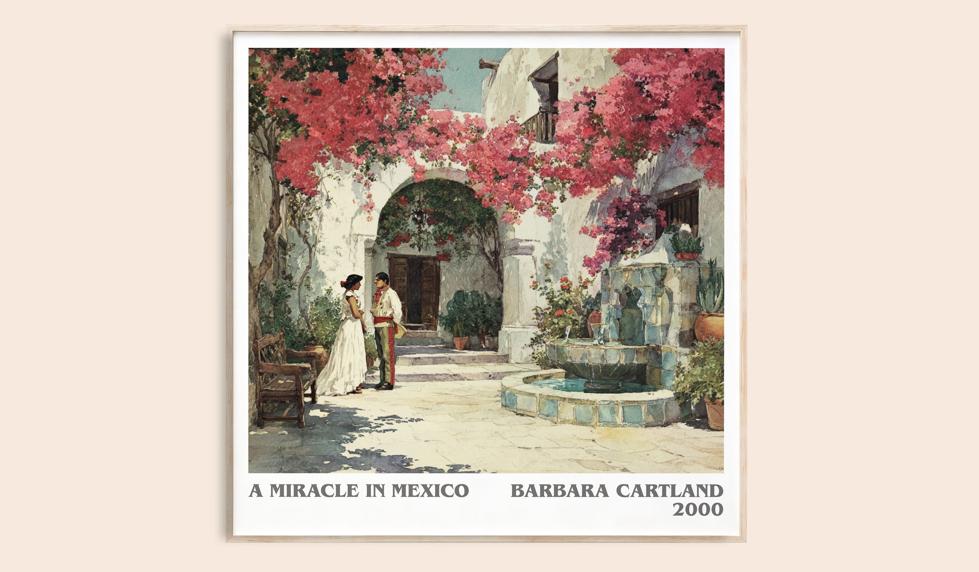 A Miracle in Mexico literary book poster by Barbara Cartland – framed literary art print