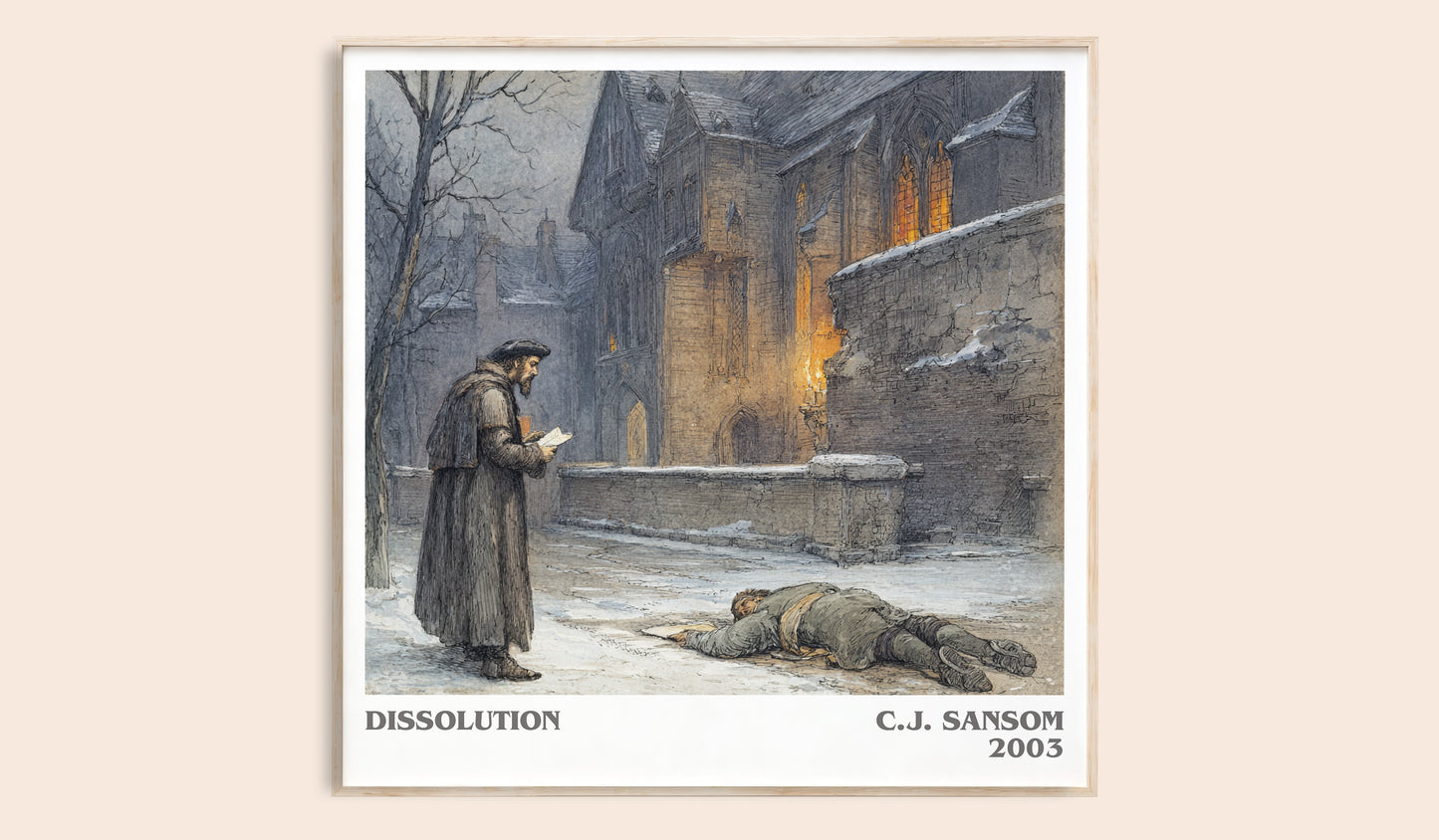 Dissolution literary book poster by C.J. Sansom – framed literary art print