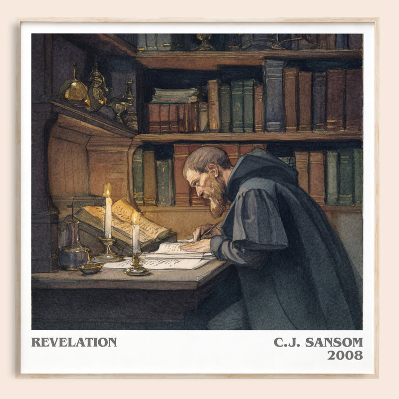 Revelation literary book poster by C.J. Sansom – framed literary art print