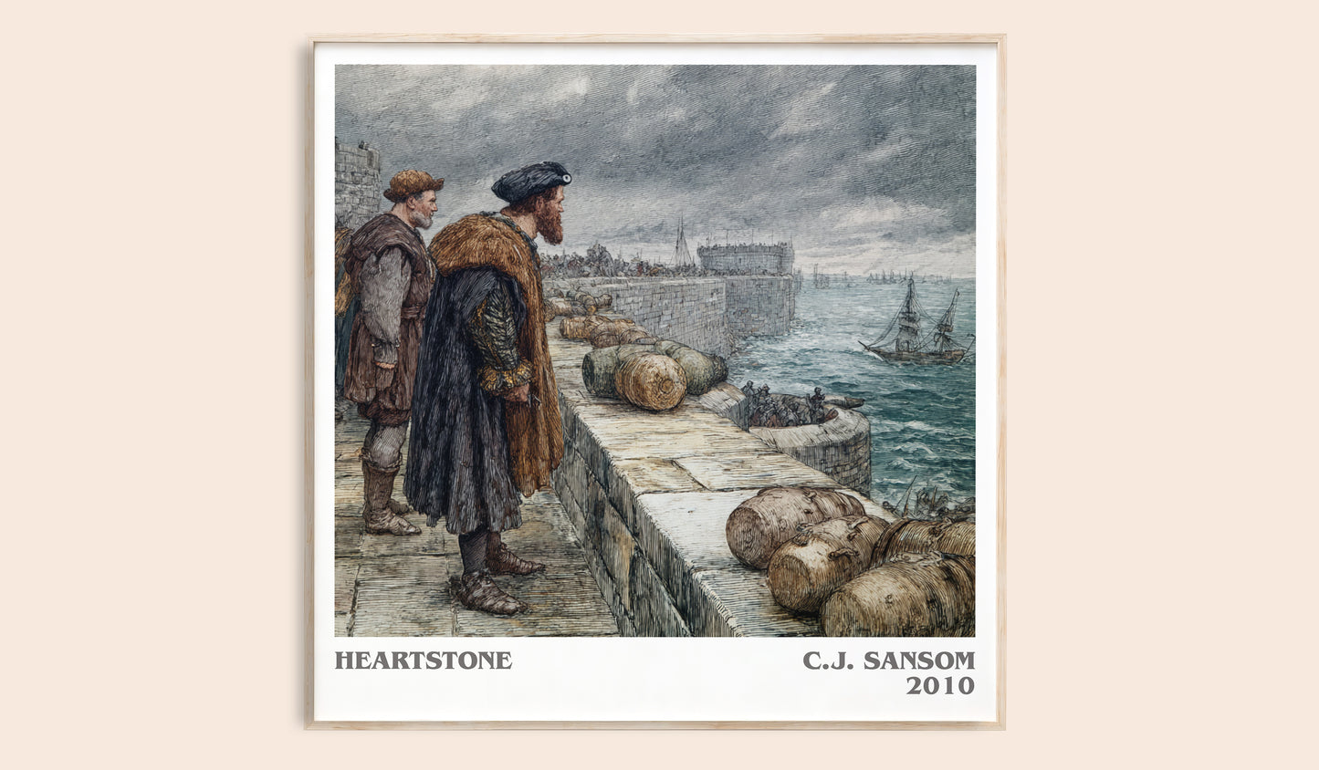 Heartstone literary book poster by C.J. Sansom – framed literary art print