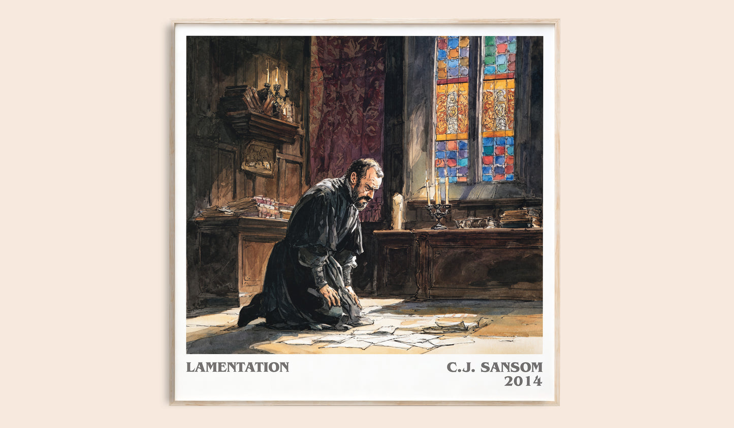 Lamentation literary book poster by C.J. Sansom – framed literary art print