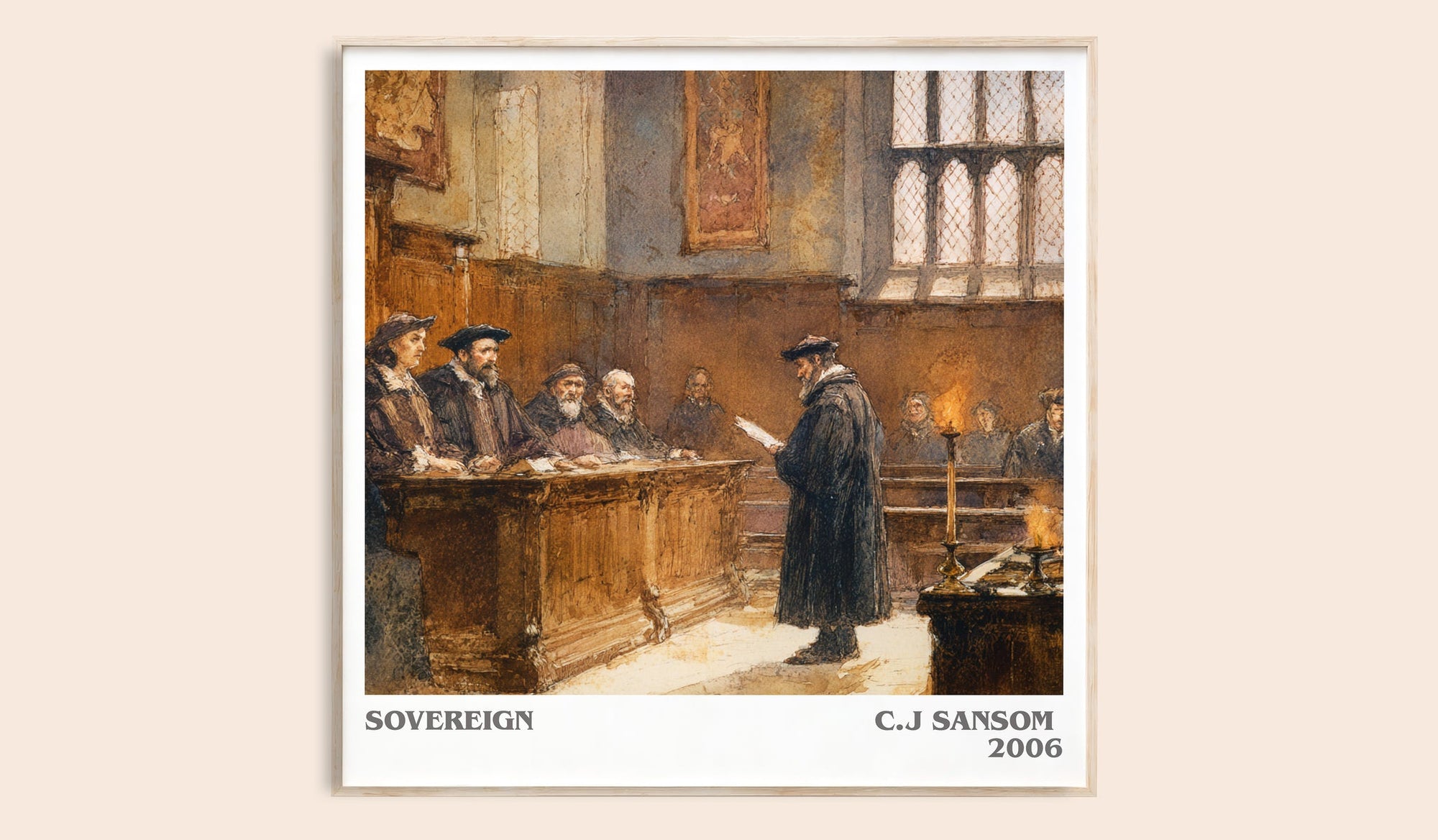 Sovereign literary book poster by C.J Sansom – framed literary art print