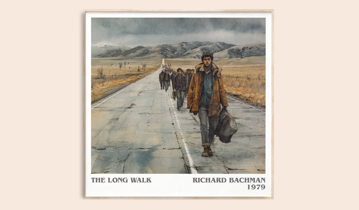 The Long Walk literary book poster by Richard Bachman – framed literary art print