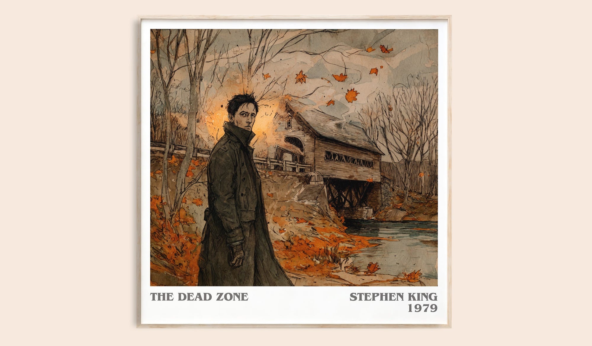 The Dead Zone literary book poster by Stephen King – framed literary art print