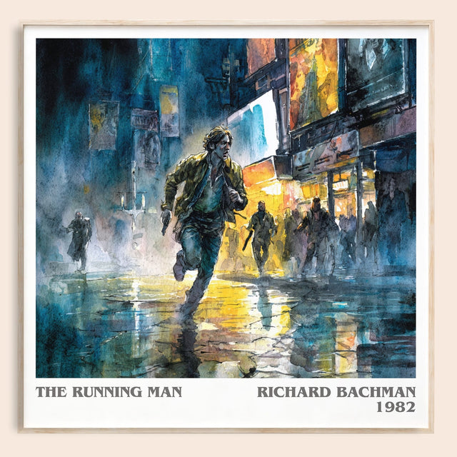 The Running Man Literary Art Print by Richard Bachman