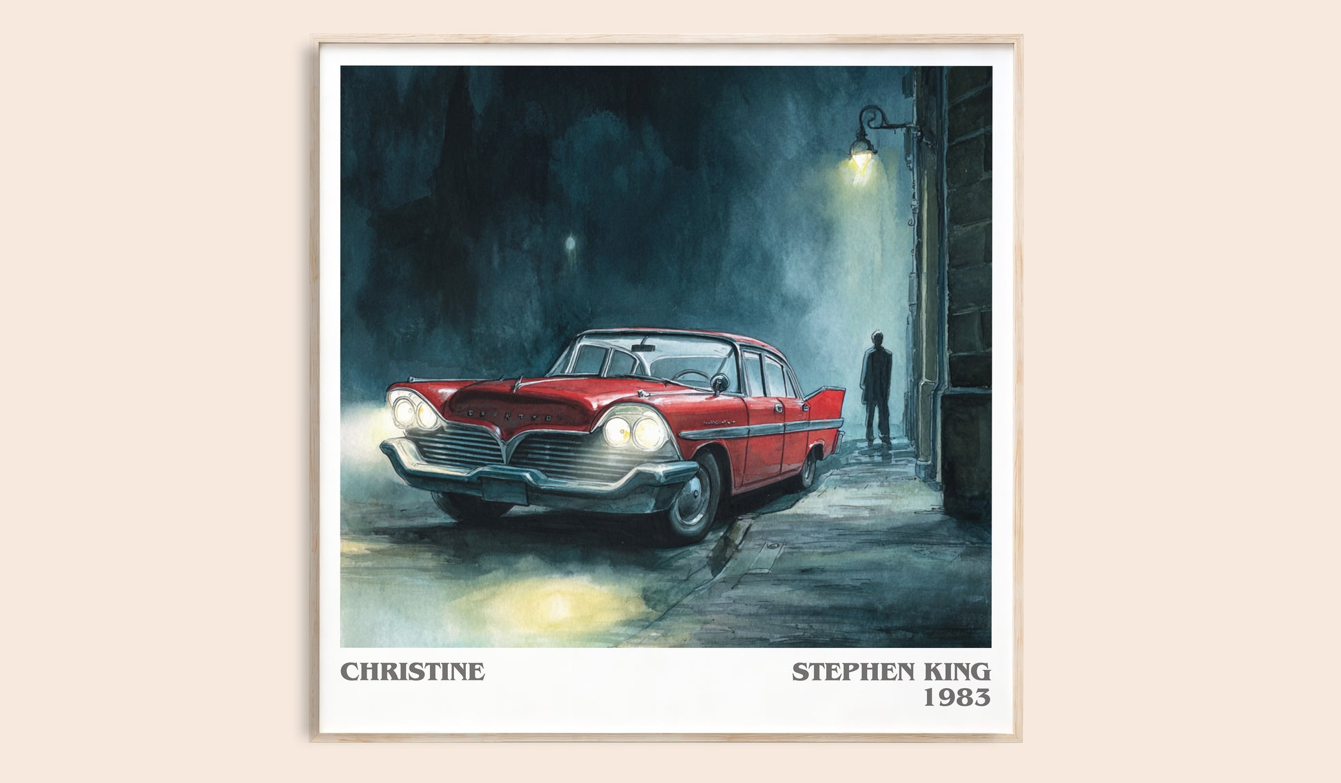 Christine literary book poster by Stephen King – framed literary art print