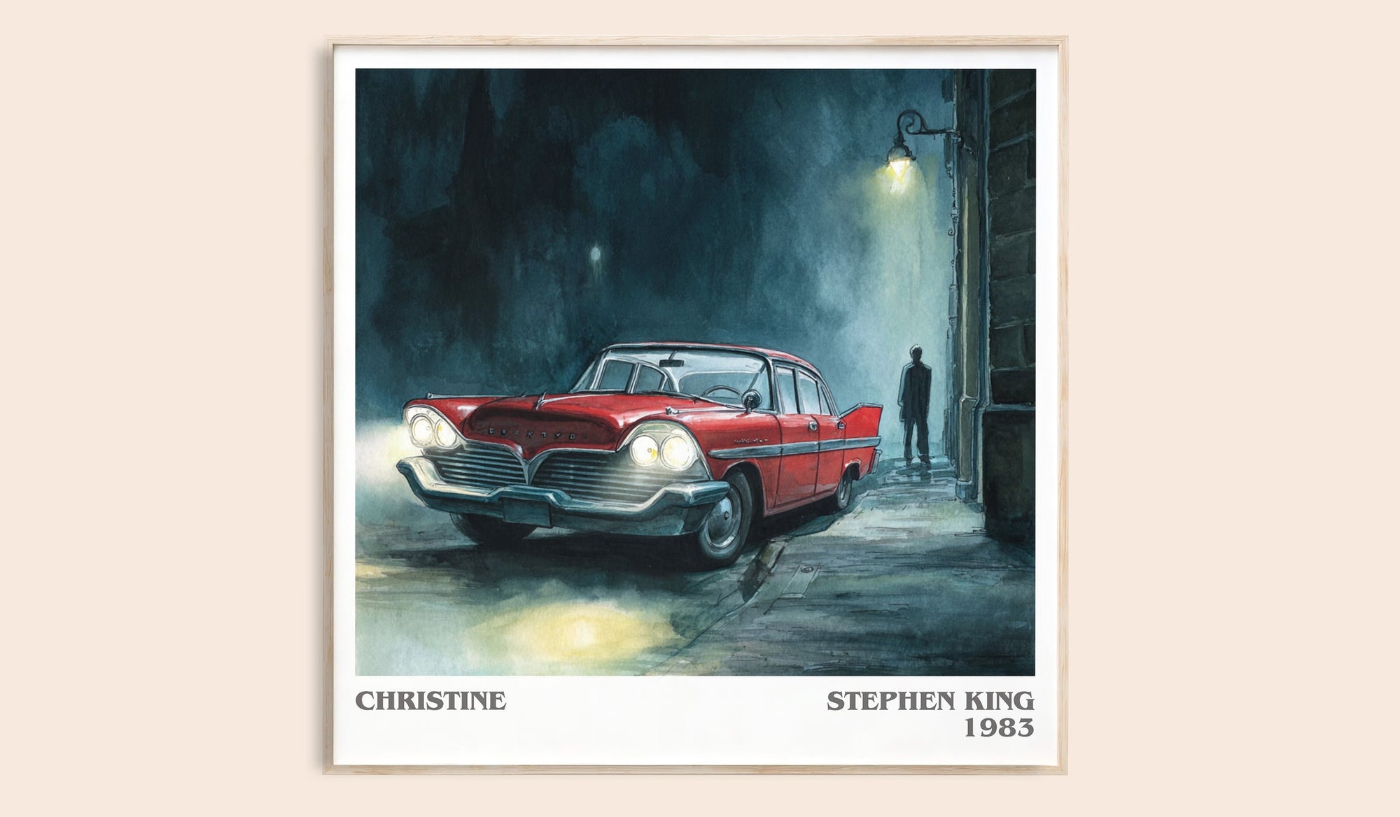 Christine literary book poster by Stephen King – framed literary art print