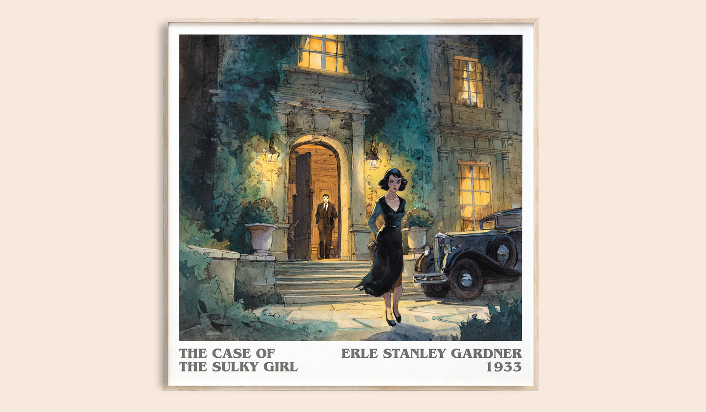 The Case Of The Sulky Girl literary book poster by Erle Stanley Gardner – framed literary art print