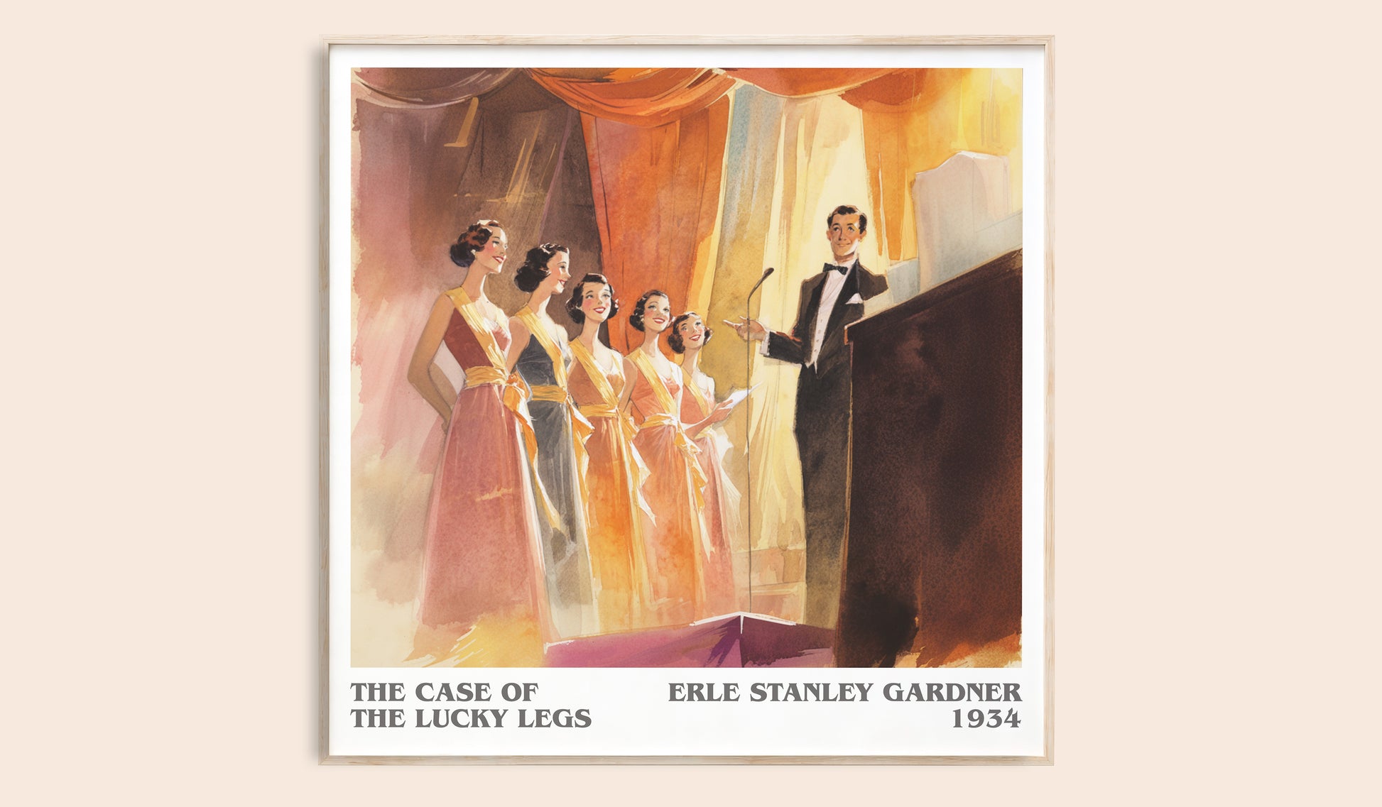 The Case of the Lucky Legs literary book poster by Erle Stanley Gardner – framed literary art print