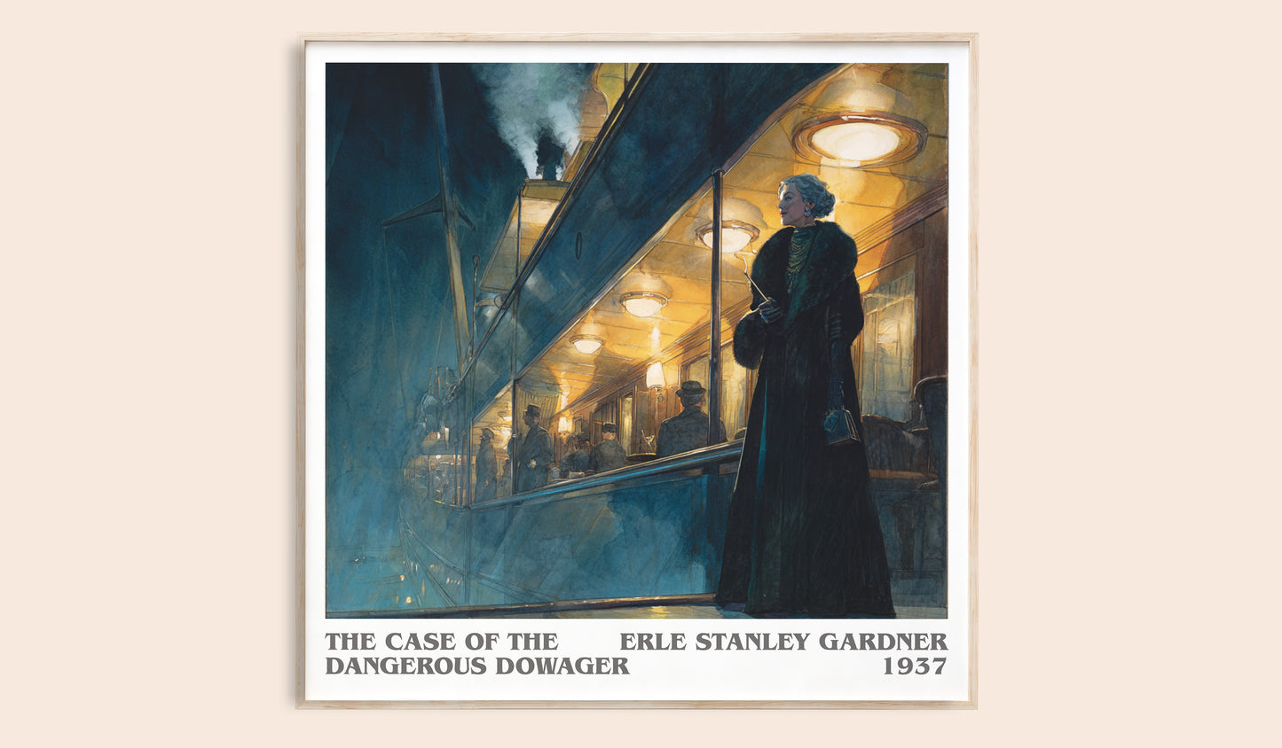 The Case Of The Dangerous Dowager literary book poster by Erle Stanley Gardner – framed literary art print
