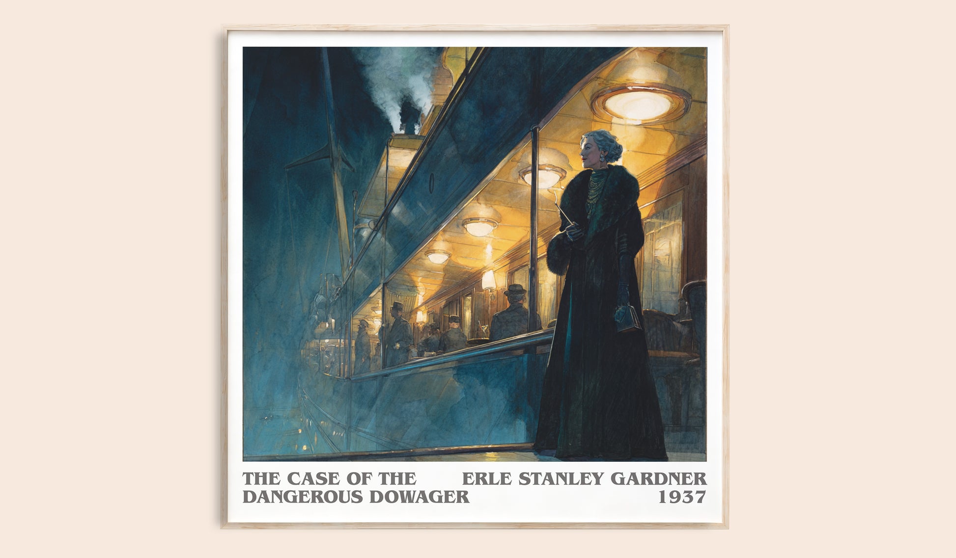 The Case Of The Dangerous Dowager literary book poster by Erle Stanley Gardner – framed literary art print