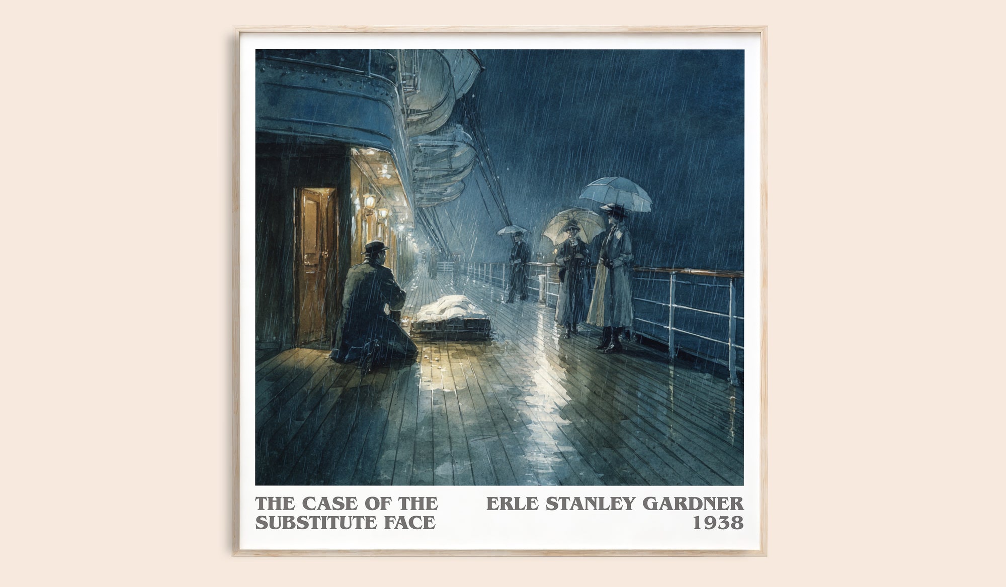 The Case of the Substitute Face literary book poster by Erle Stanley Gardner – framed literary art print