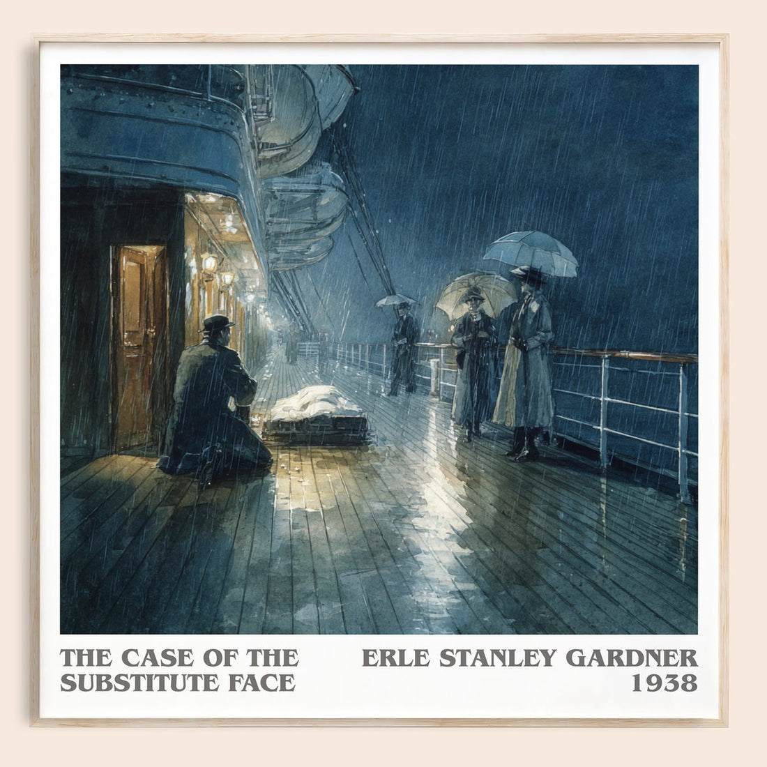 The Case of the Substitute Face literary book poster by Erle Stanley Gardner – framed literary art print