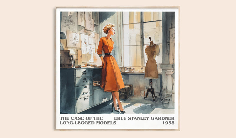 The Case of the Long-legged Models literary book poster by Erle Stanley Gardner – framed literary art print