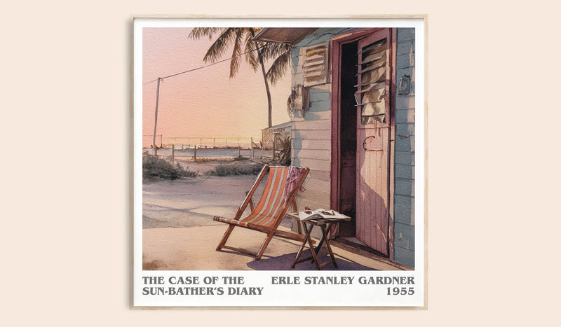 The Case of the Sun Bather's Diary literary book poster by Erle Stanley Gardner – framed literary art print
