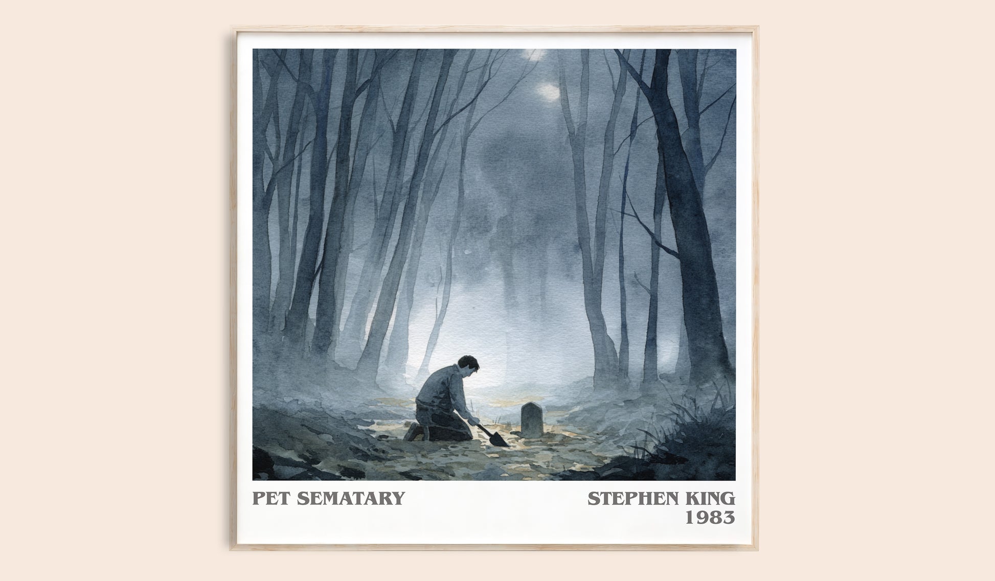 Pet Sematary literary book poster by Stephen King – framed literary art print