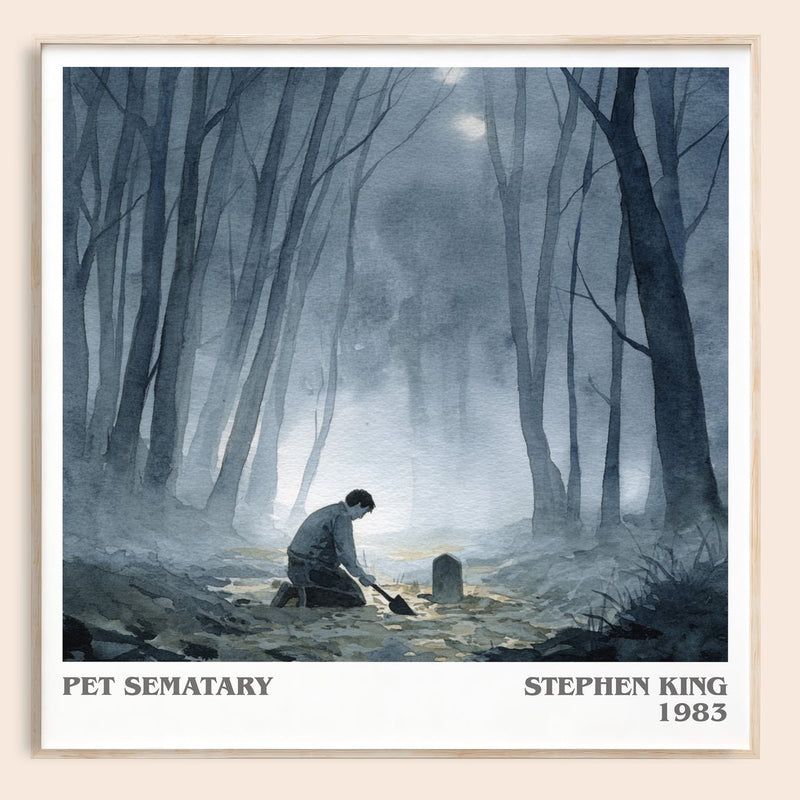 Pet Sematary literary book poster by Stephen King – framed literary art print