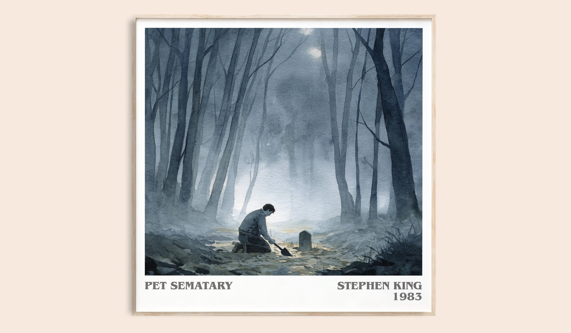 Pet Sematary literary book poster by Stephen King – framed literary art print