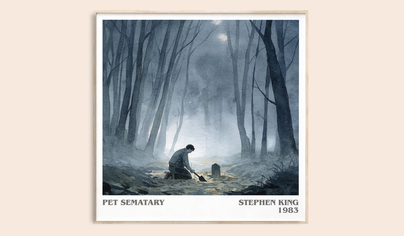Pet Sematary literary book poster by Stephen King – framed literary art print
