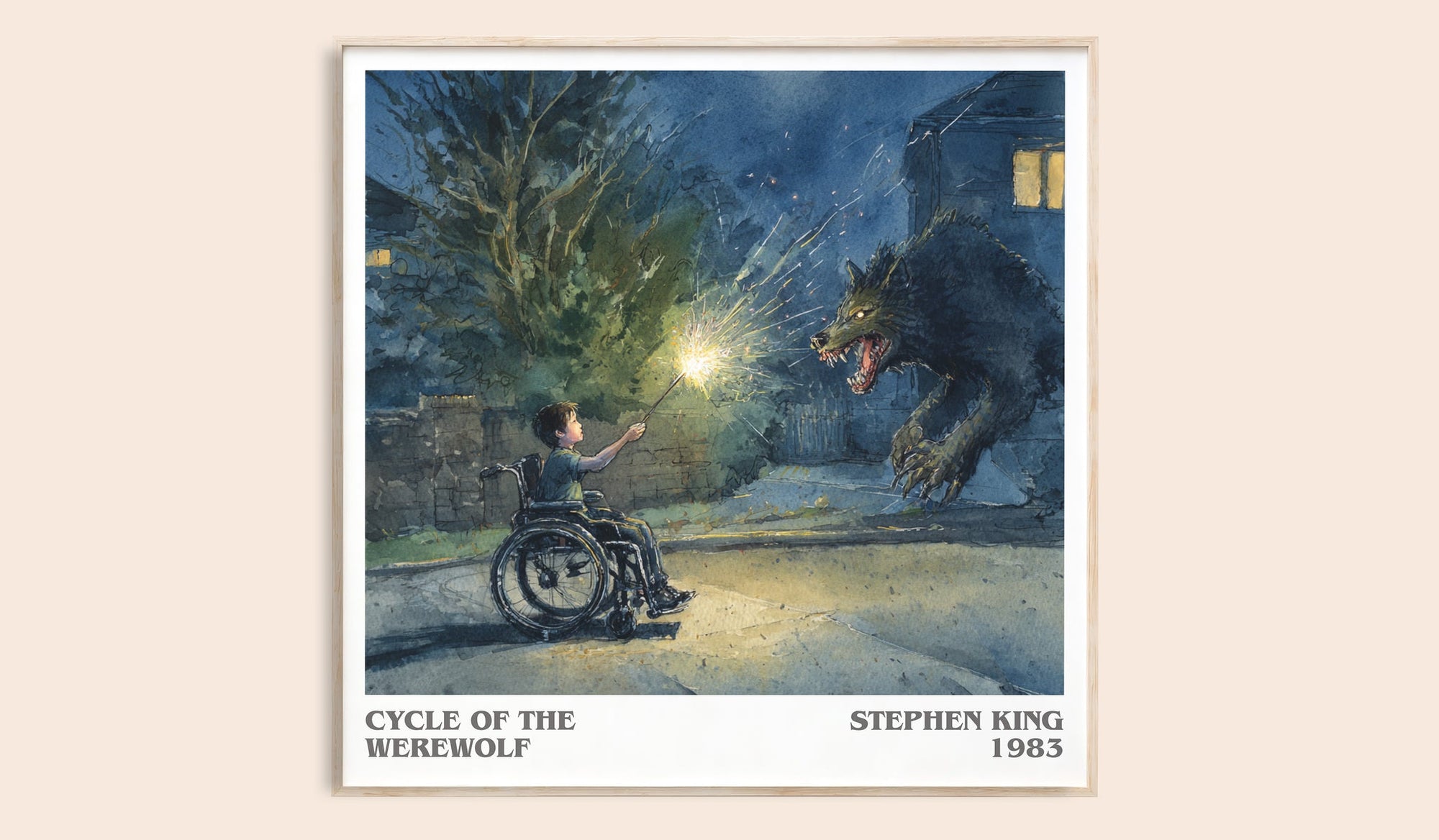 Cycle of the Werewolf literary book poster by Stephen King – framed literary art print
