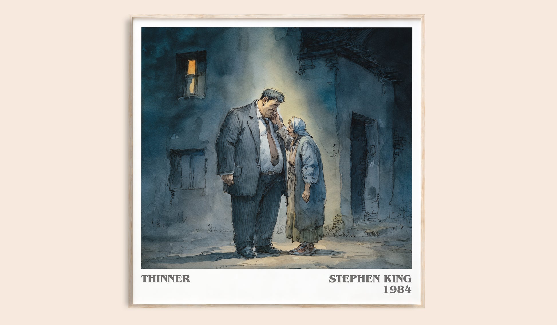 Thinner literary book poster by Stephen King – framed literary art print