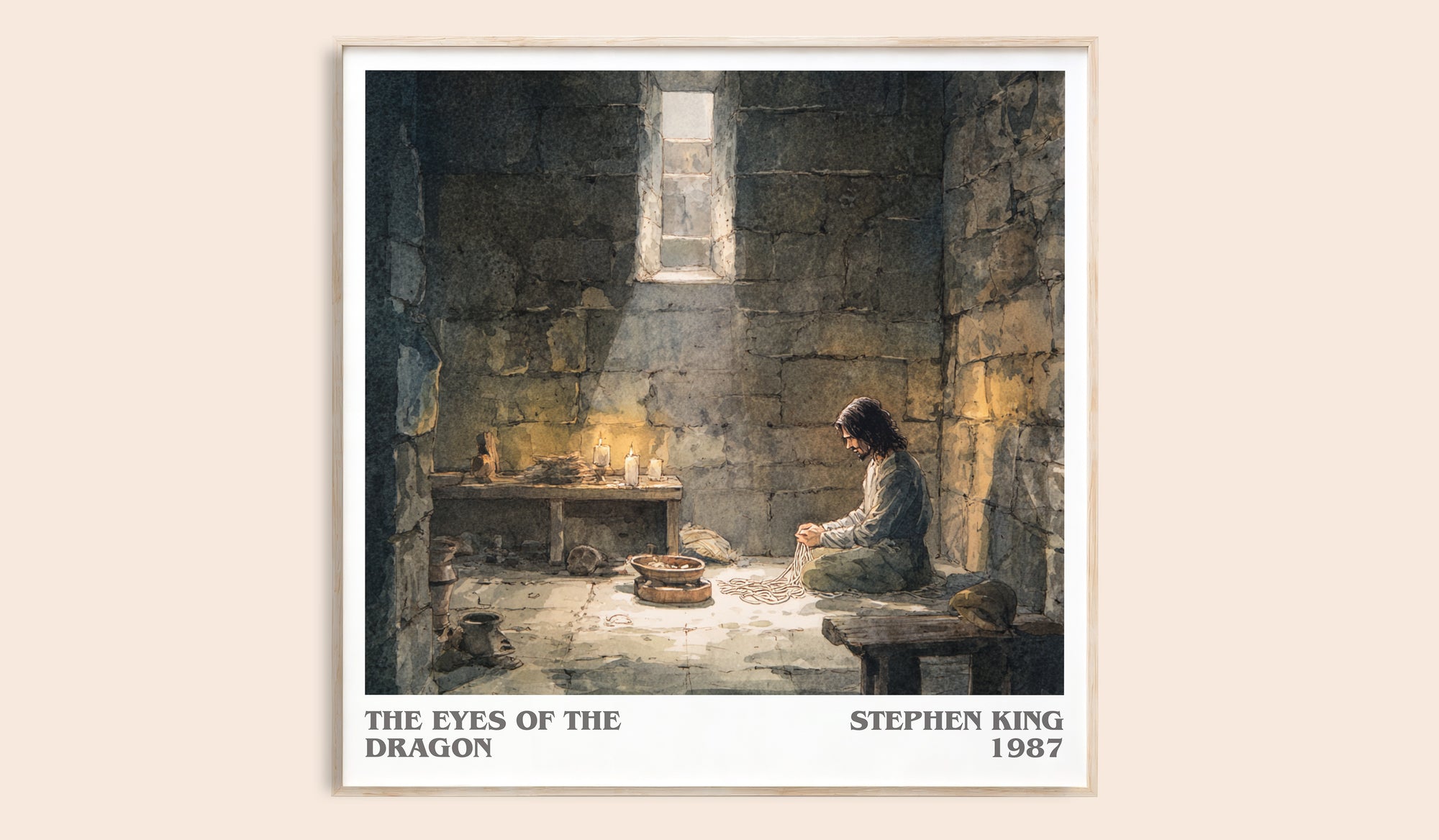 The Eyes Of The Dragon literary book poster by Stephen King – framed literary art print